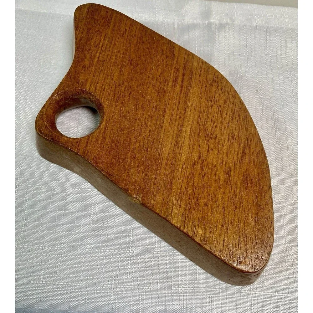 Wood Serving Tray Vintage Mid Century Snack Tray Monkey Pod